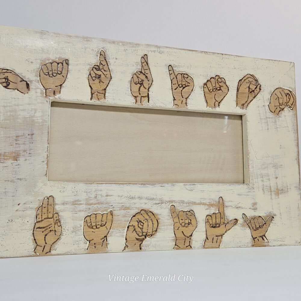 Unique Handmade "Harrison Family" Sign Language Wall Photo Holder Picture Frame